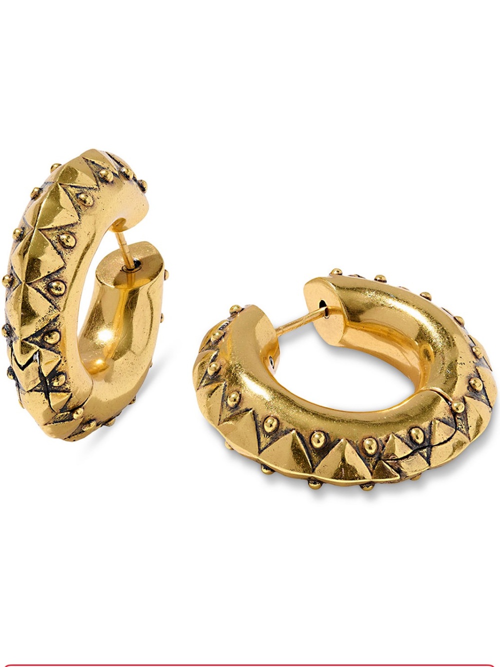Kendra Scott Gold Studded Textured Hoop Catherine Earrings